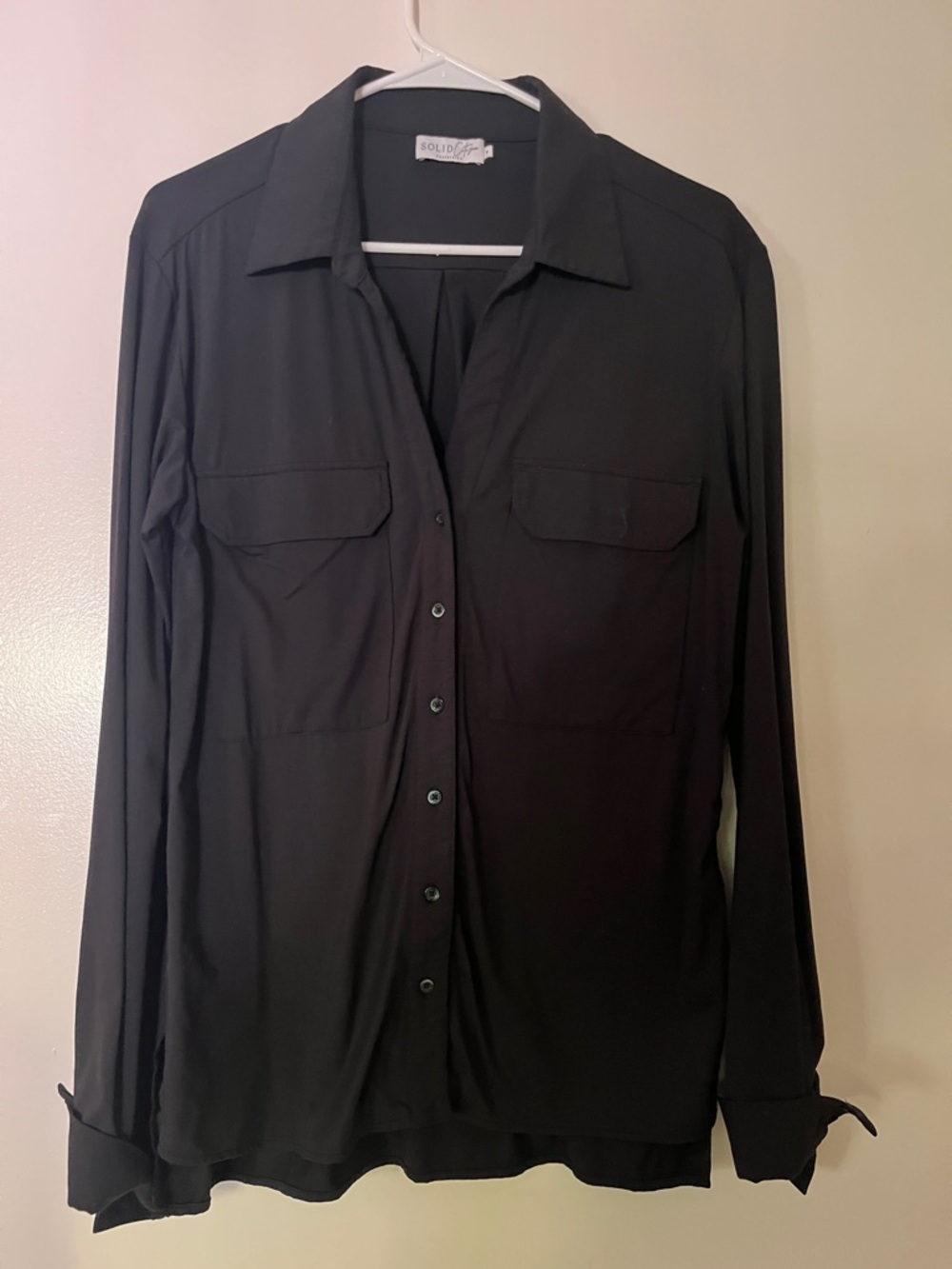 Jessica | Seersucker Equestrian Button-Down Shirt | Black